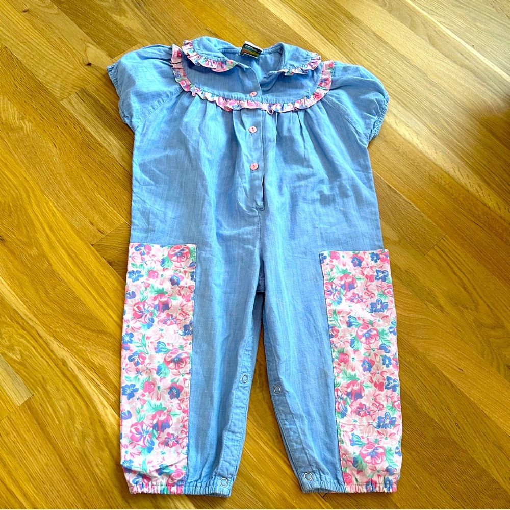 Vintage Pete's Partner Good Lad 24 Month Floral Ruffle Romper